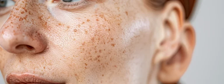 a close-up shot of a radiant, flawless complexion post-microneedling treatment, showing smooth, scar-free skin.