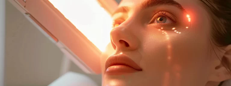 a glowing, youthful face being treated by cavitation technology, radiating firmness and vitality.