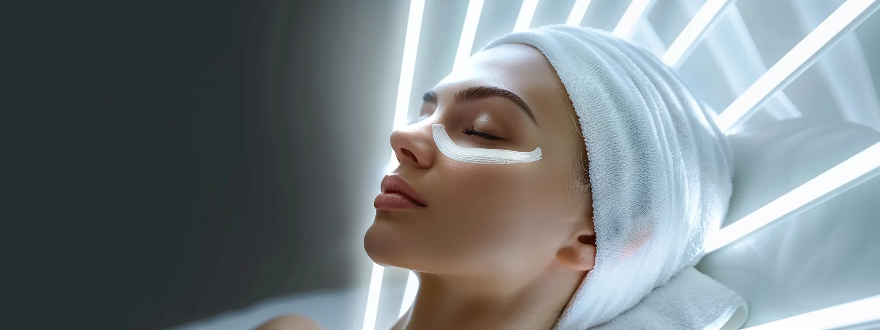 radiant beams of light gently tightening and rejuvenating the skin, showcasing the effects of apollo tripollar technology.
